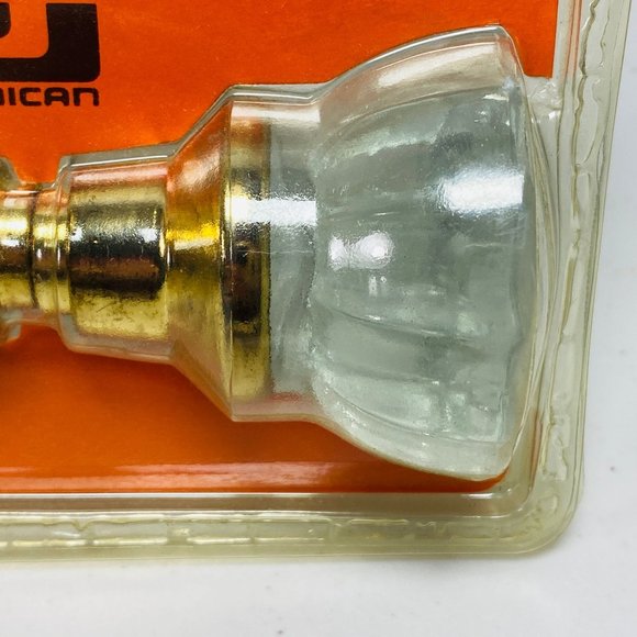 Vintage Fluted Glass Crystal Ilco Unican 2" Round Door Knobs AG-30 Brass Base - Picture 7 of 7
